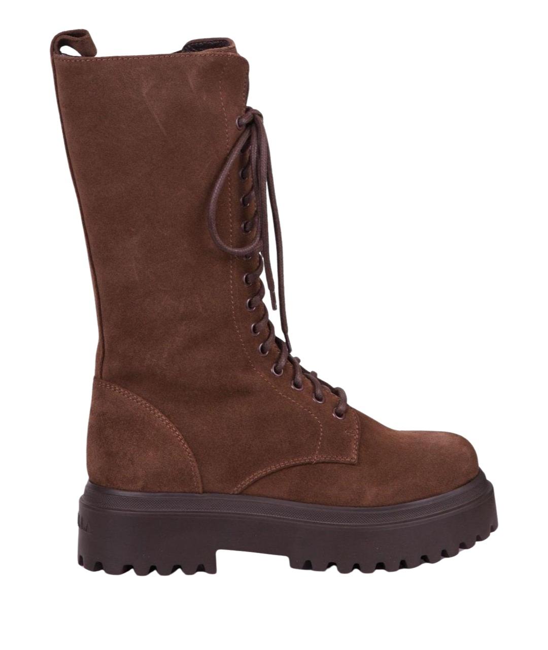 LE SILLA Коричневые замшевые ботинки, фото 1