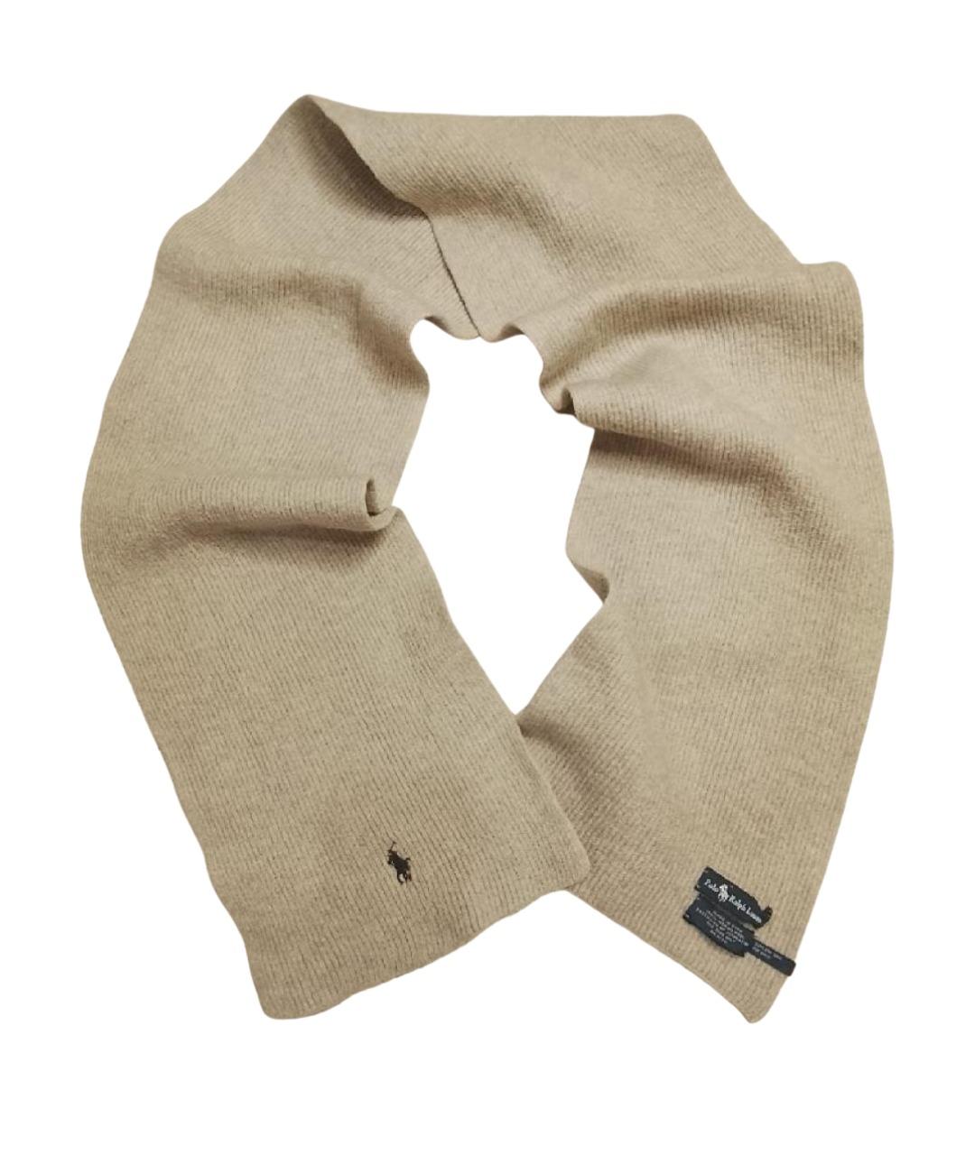 POLO RALPH LAUREN Бежевый шерстяной шарф, фото 1