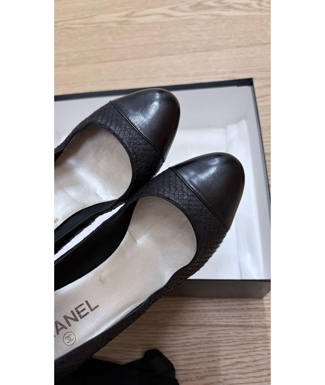 CHANEL Черные туфли из экзотической кожи, фото 2
