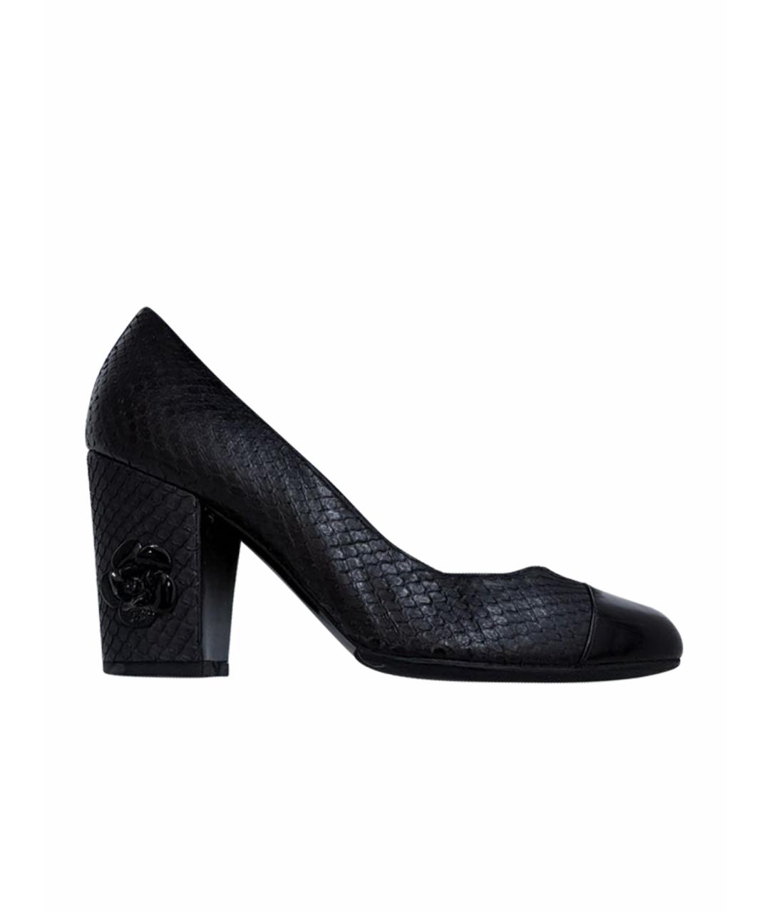 CHANEL Черные туфли из экзотической кожи, фото 1