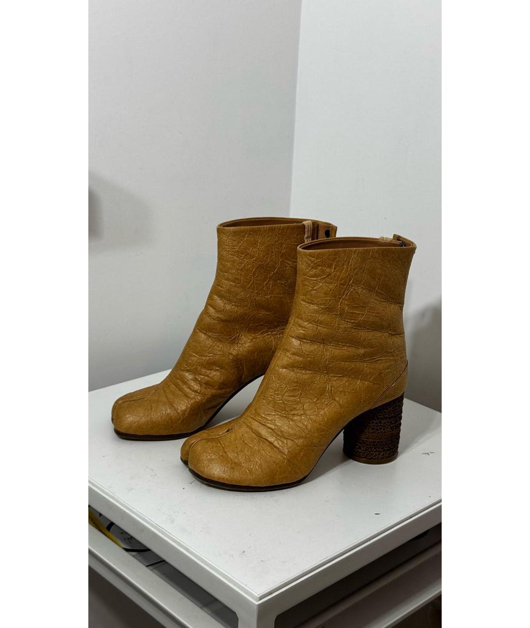 MAISON MARGIELA Коричневые кожаные ботильоны, фото 9