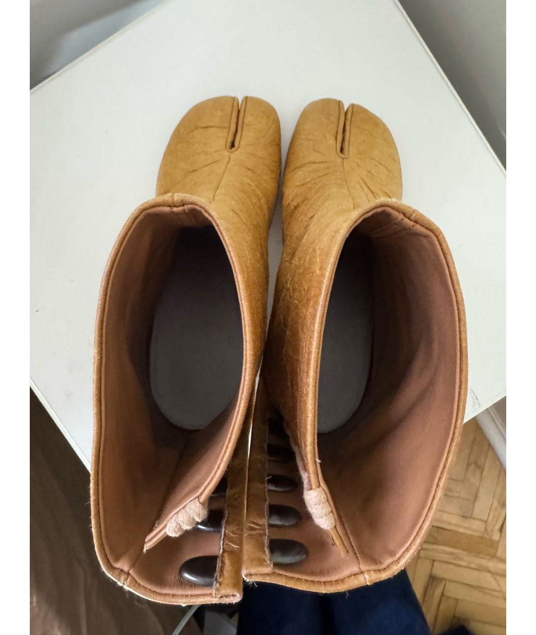 MAISON MARGIELA Коричневые кожаные ботильоны, фото 3