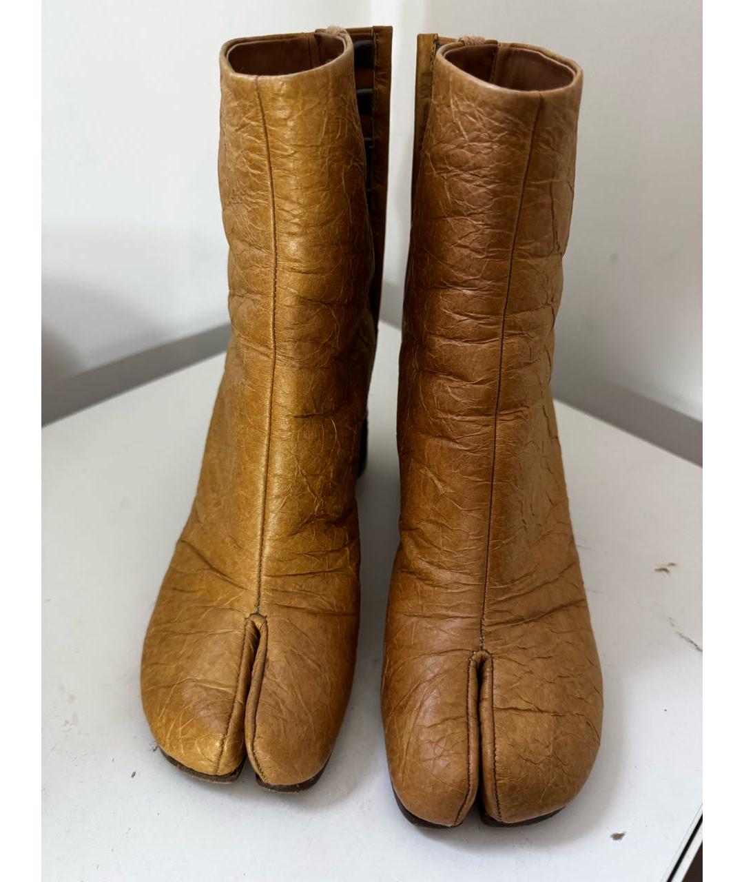 MAISON MARGIELA Коричневые кожаные ботильоны, фото 2