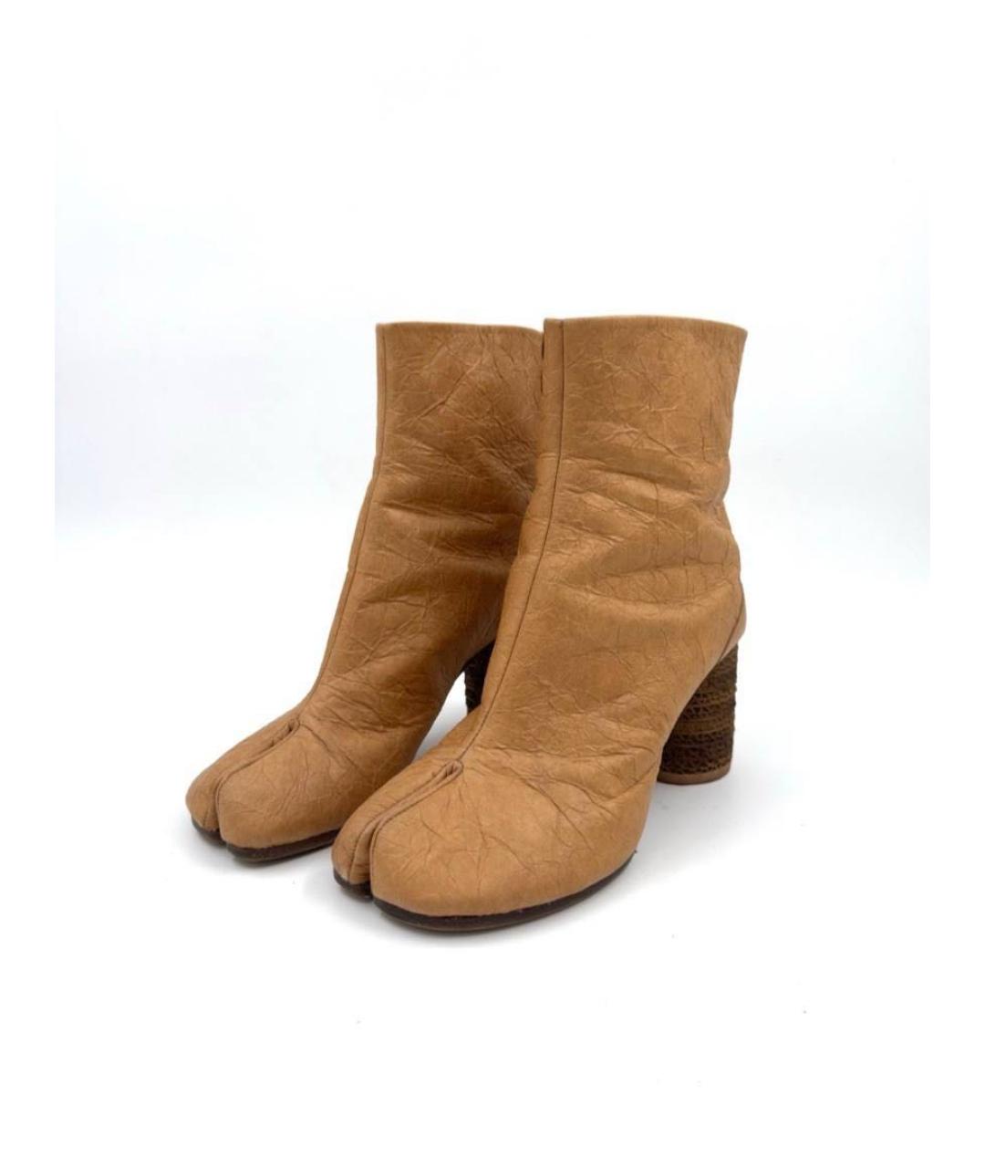 MAISON MARGIELA Коричневые кожаные ботильоны, фото 8