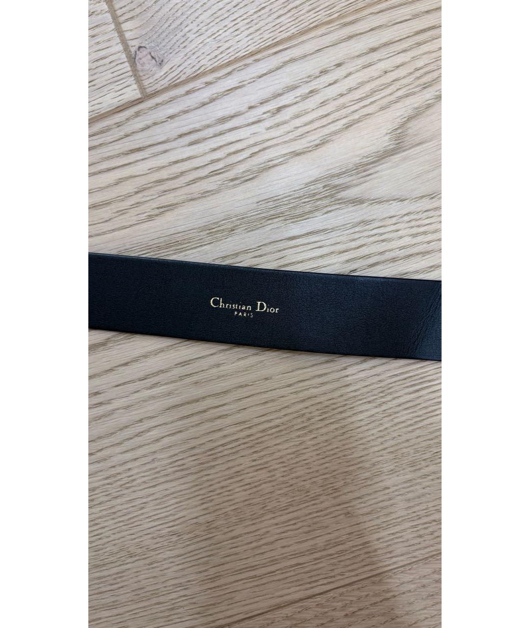 CHRISTIAN DIOR Черный кожаный ремень, фото 3