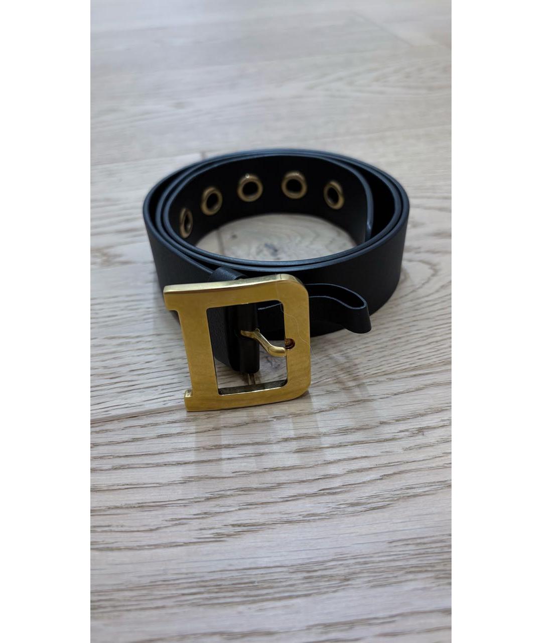CHRISTIAN DIOR Черный кожаный ремень, фото 5