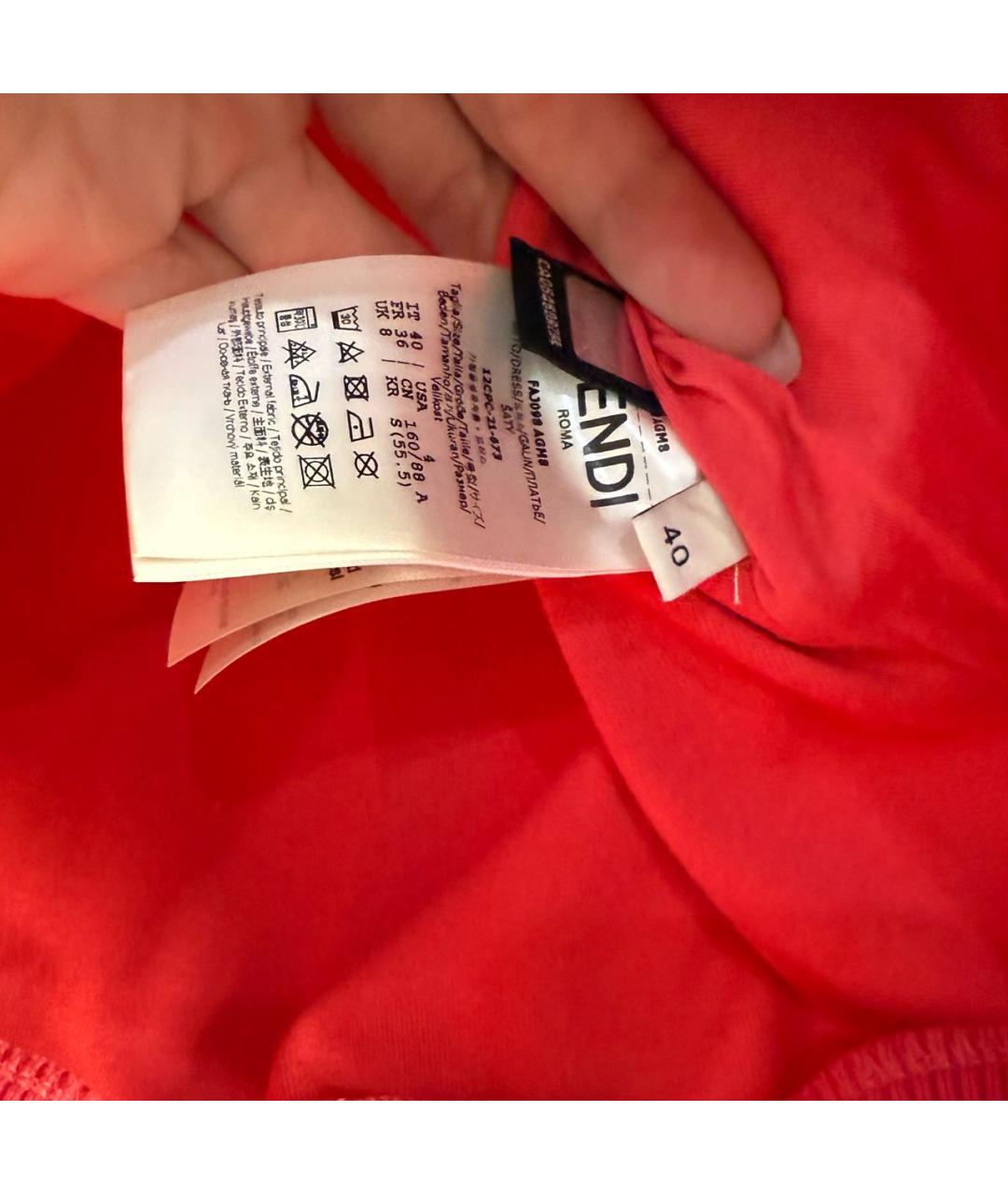 FENDI Коралловый полиэстеровый костюм с брюками, фото 4