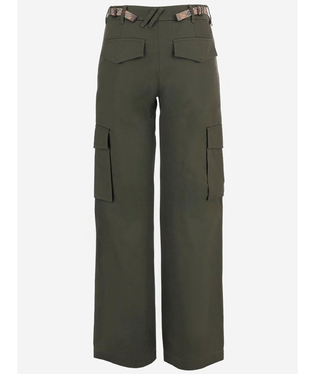 BURBERRY Коричневые хлопковые прямые брюки, фото 2