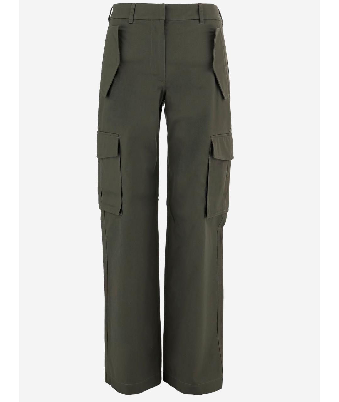 BURBERRY Коричневые хлопковые прямые брюки, фото 4