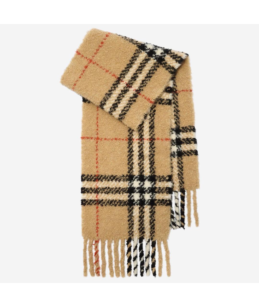 BURBERRY Бежевый шерстяной шарф, фото 2