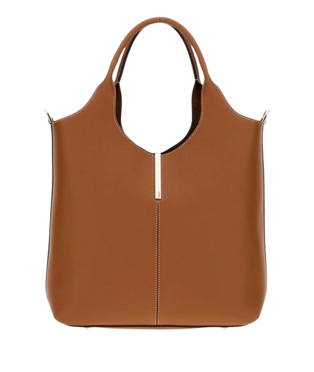 TOD'S Коричневая кожаная сумка тоут, фото 1