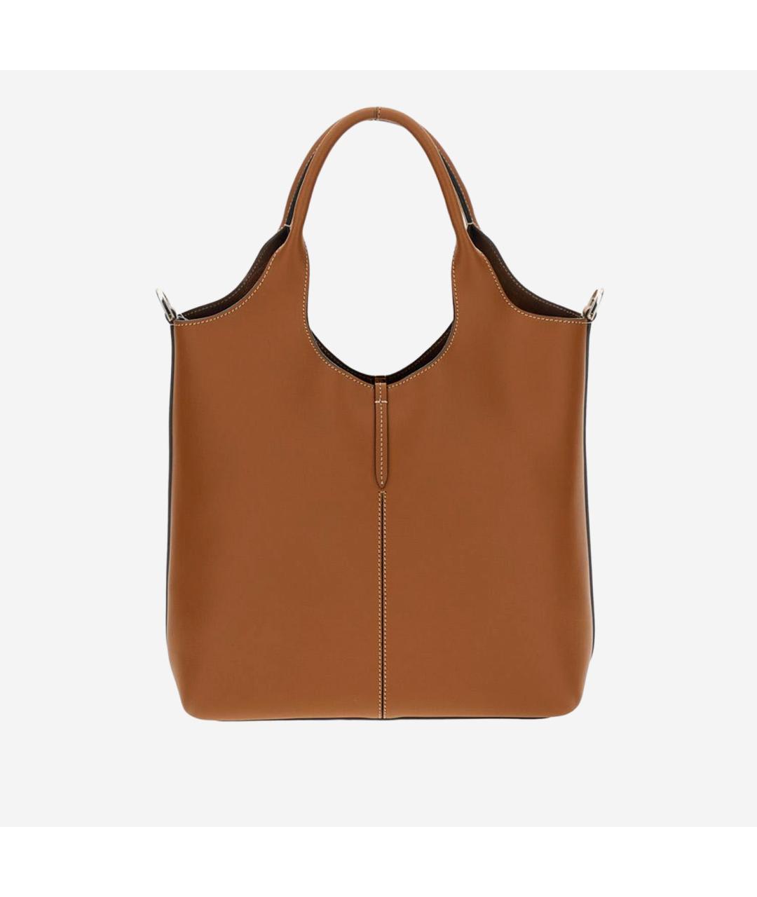 TOD'S Коричневая кожаная сумка тоут, фото 3
