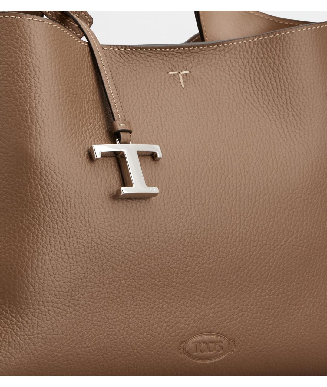 TOD'S Коричневая кожаная сумка тоут, фото 6