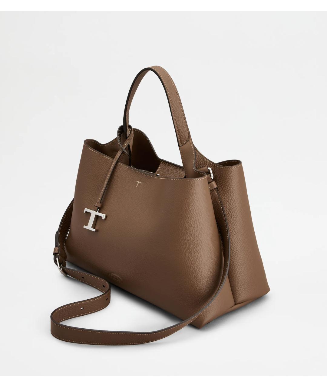 TOD'S Коричневая кожаная сумка тоут, фото 3