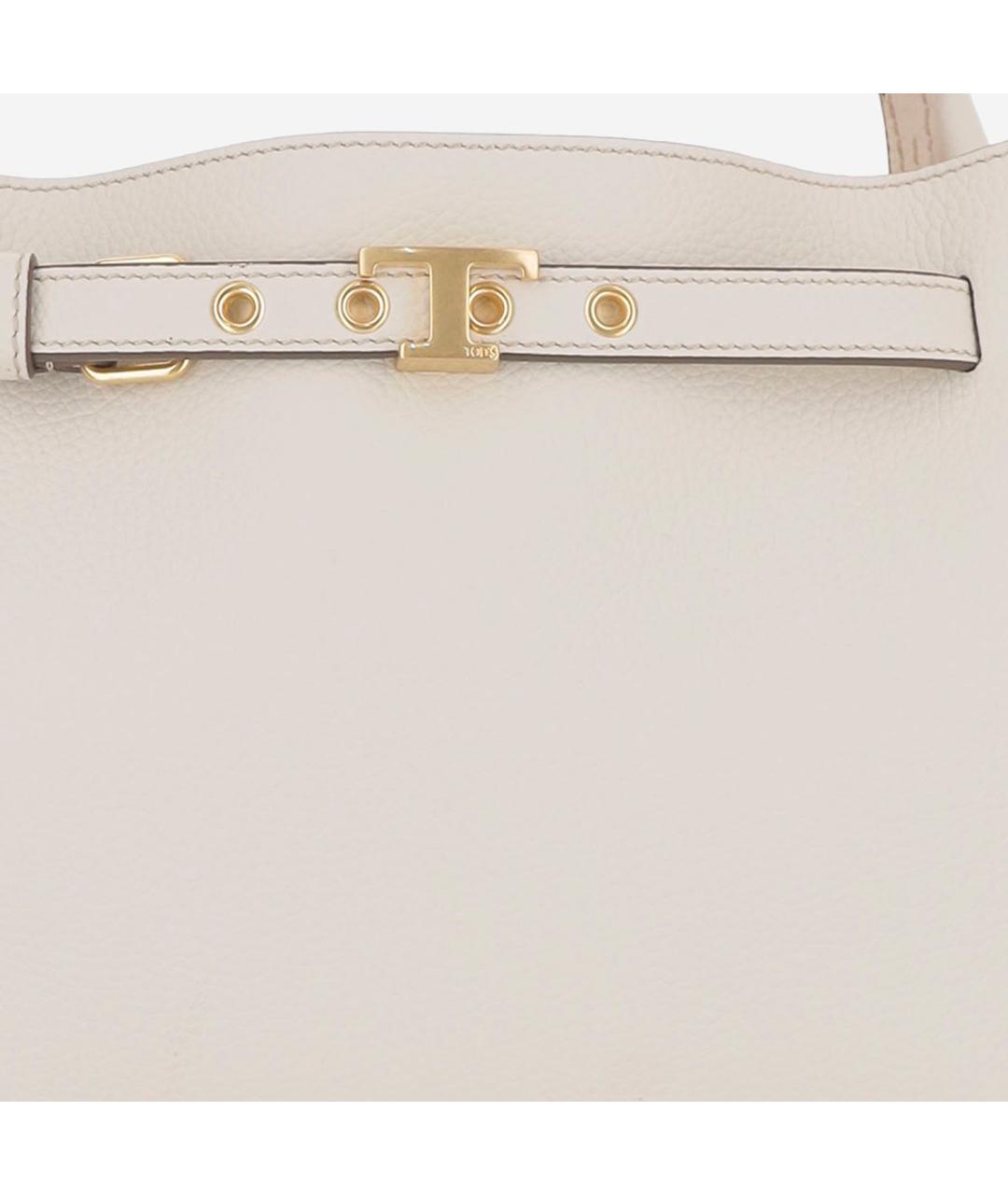 TOD'S Бежевая кожаная сумка тоут, фото 4