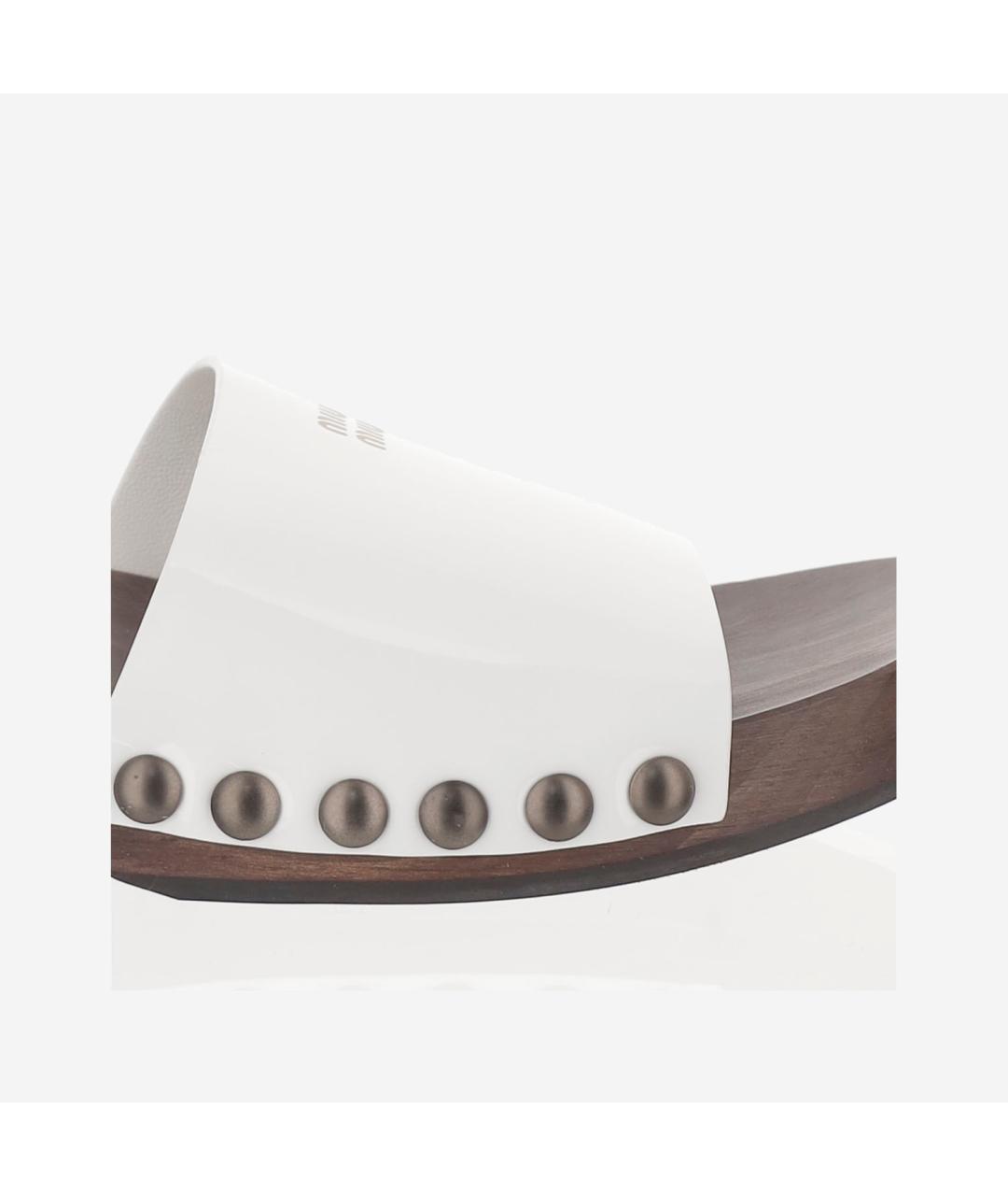 MIU MIU Белые бархатные сабо, фото 5