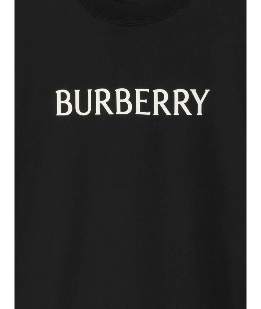 BURBERRY Черная хлопковая футболка, фото 3