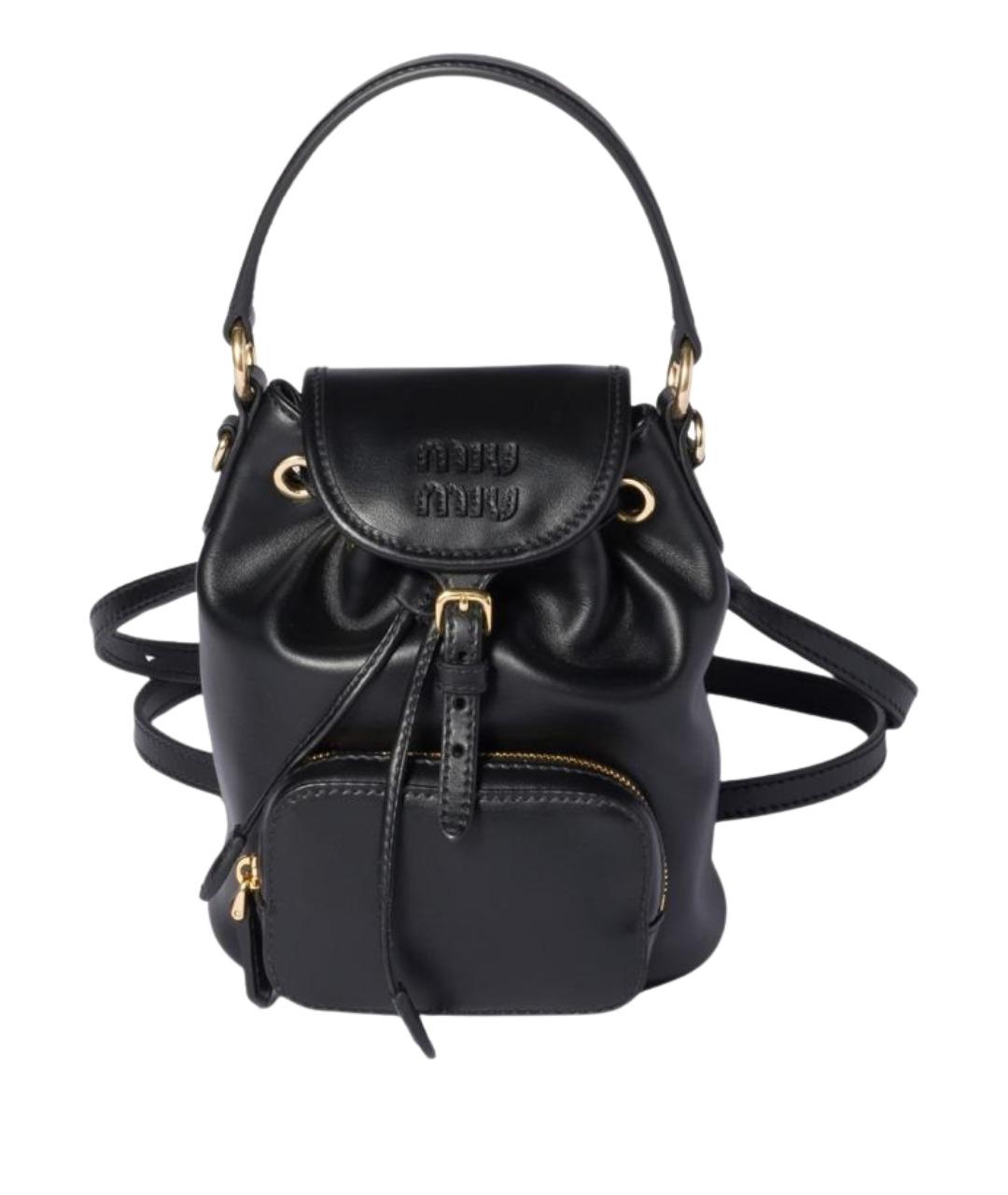 MIU MIU Черная кожаная сумка тоут, фото 1