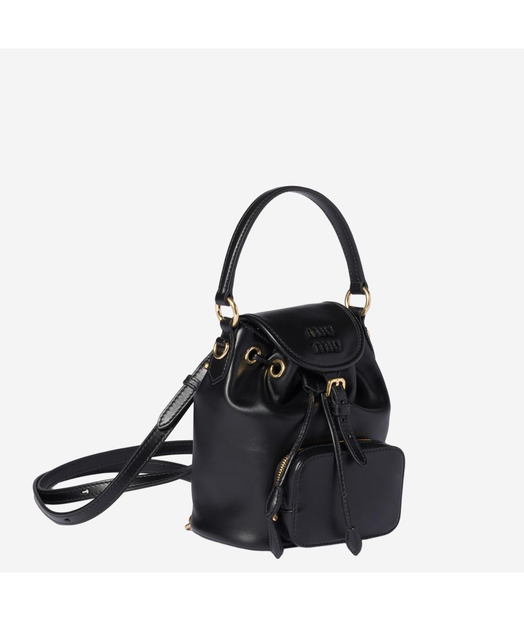 MIU MIU Черная кожаная сумка тоут, фото 2