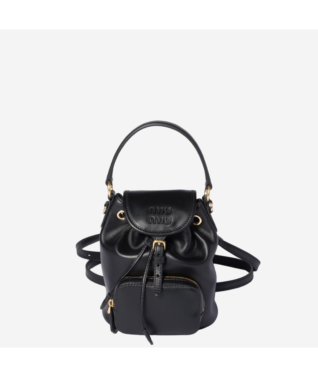 MIU MIU Черная кожаная сумка тоут, фото 5