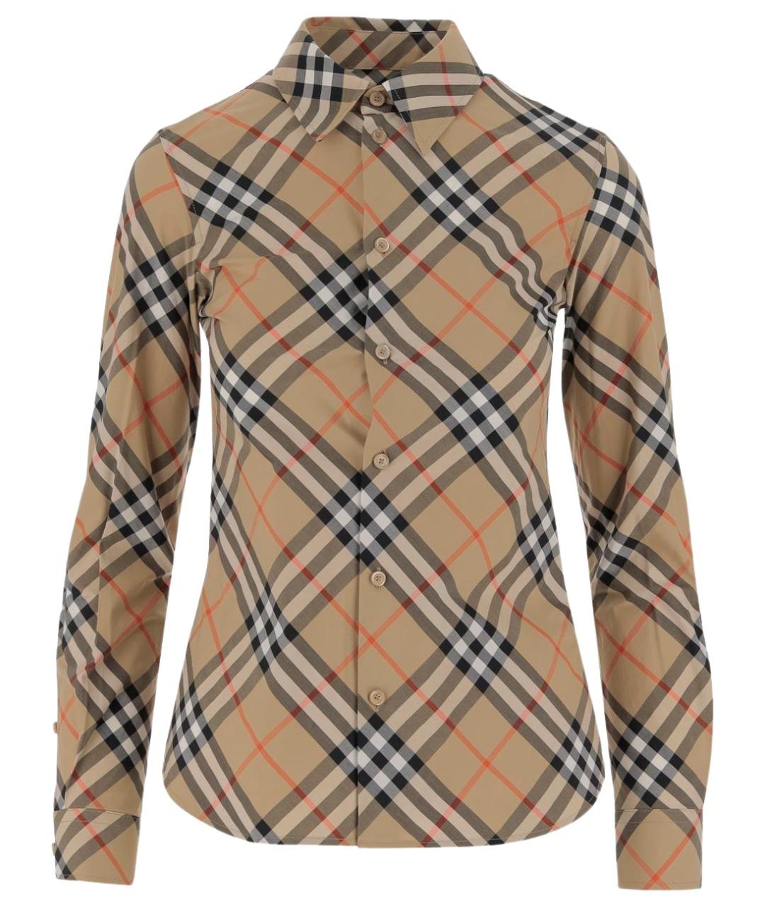 BURBERRY Бежевая хлопковая рубашка, фото 1