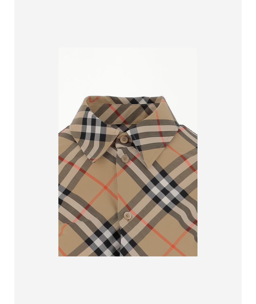 BURBERRY Бежевая хлопковая рубашка, фото 3
