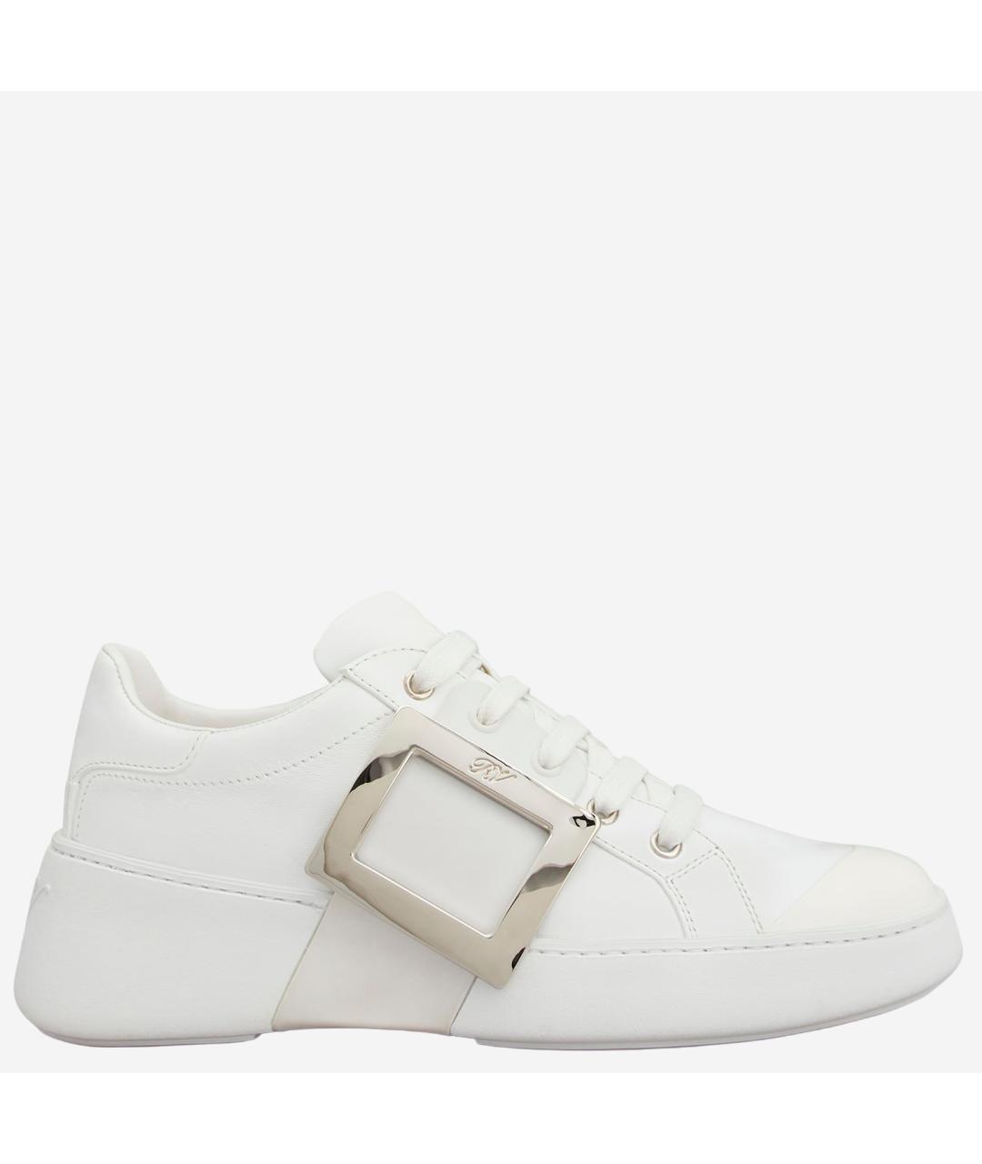 ROGER VIVIER Белые кожаные кеды, фото 6