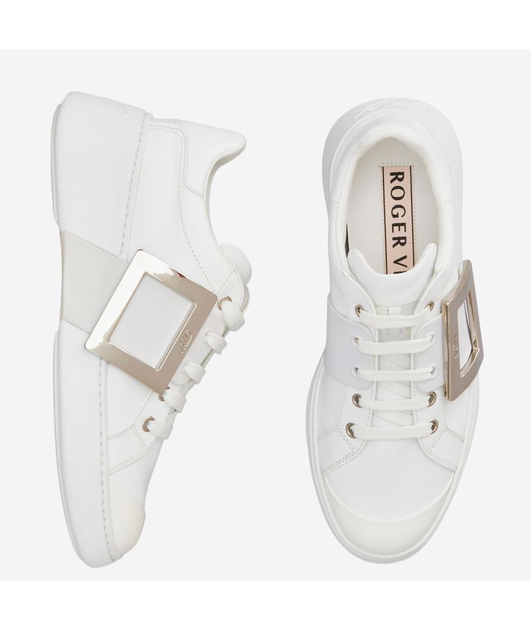ROGER VIVIER Белые кожаные кеды, фото 2
