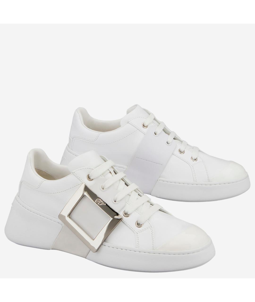 ROGER VIVIER Белые кожаные кеды, фото 3