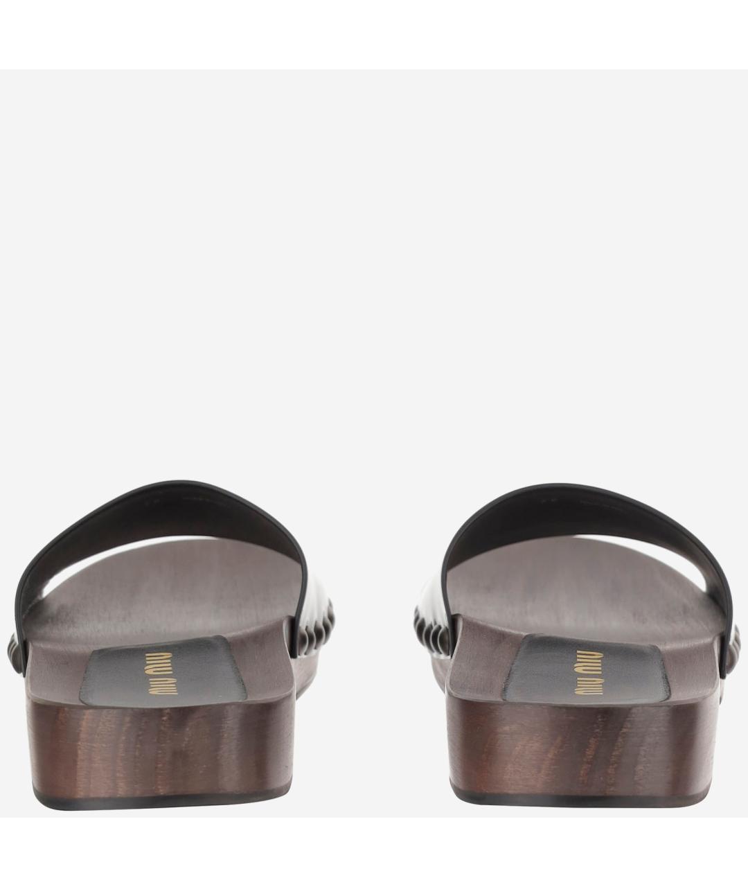 MIU MIU Черные сабо, фото 4