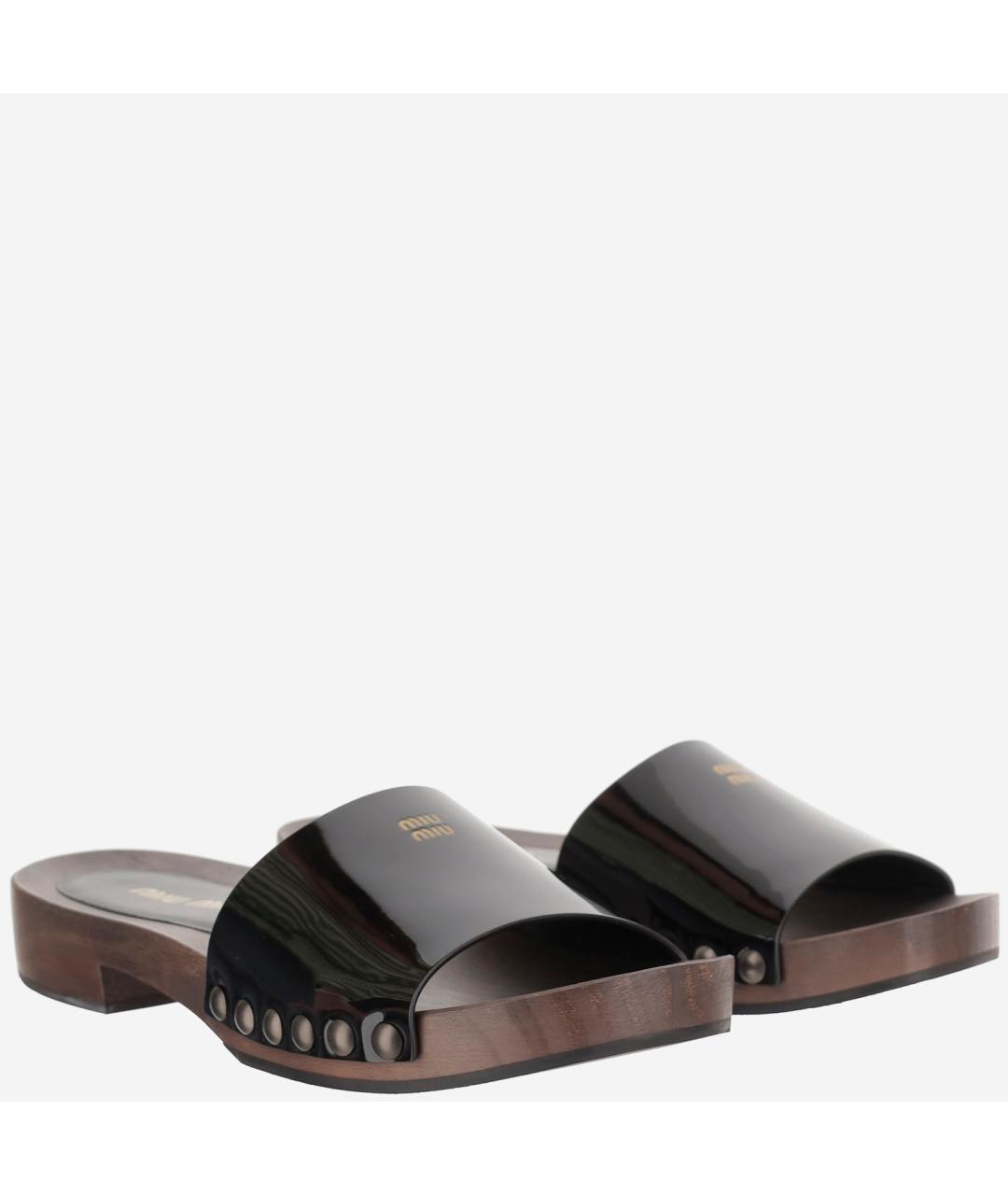 MIU MIU Черные сабо, фото 3