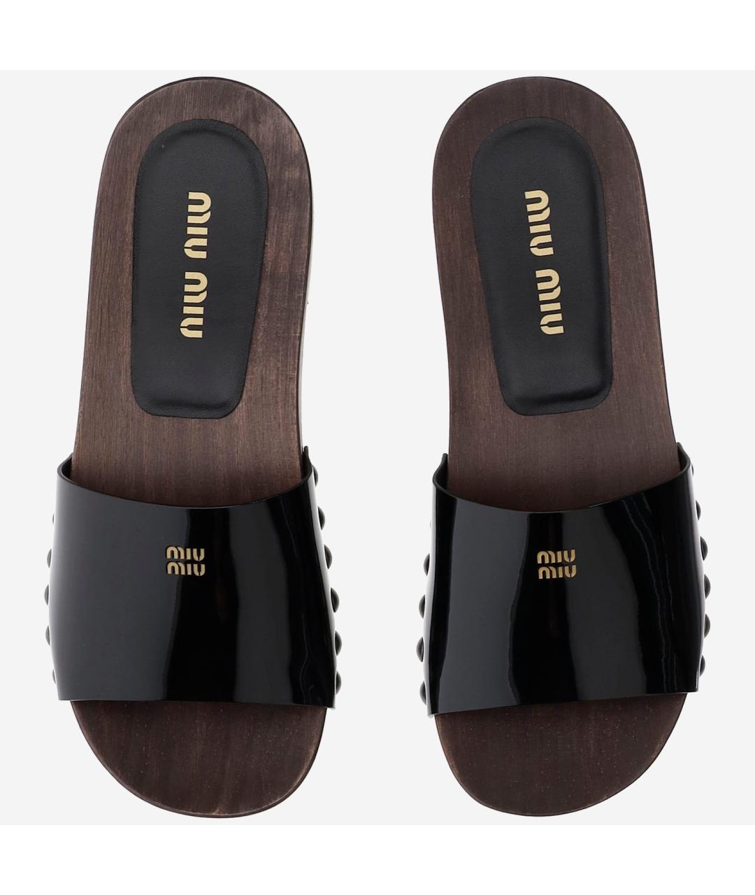 MIU MIU Черные сабо, фото 2