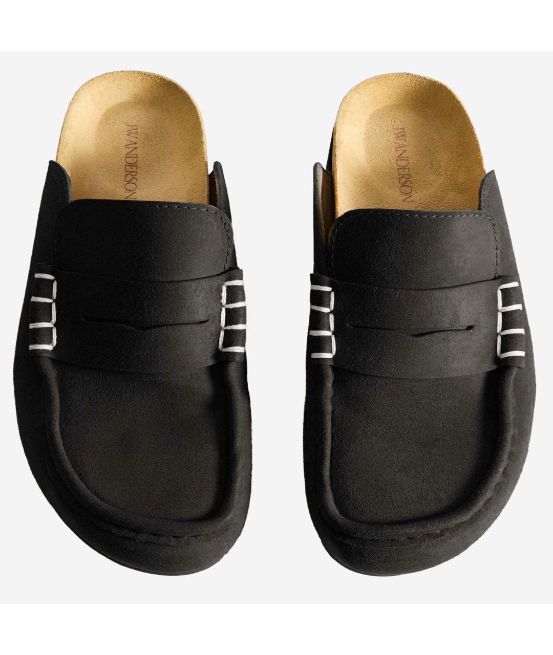 J.W.ANDERSON Черные кожаные сабо, фото 2