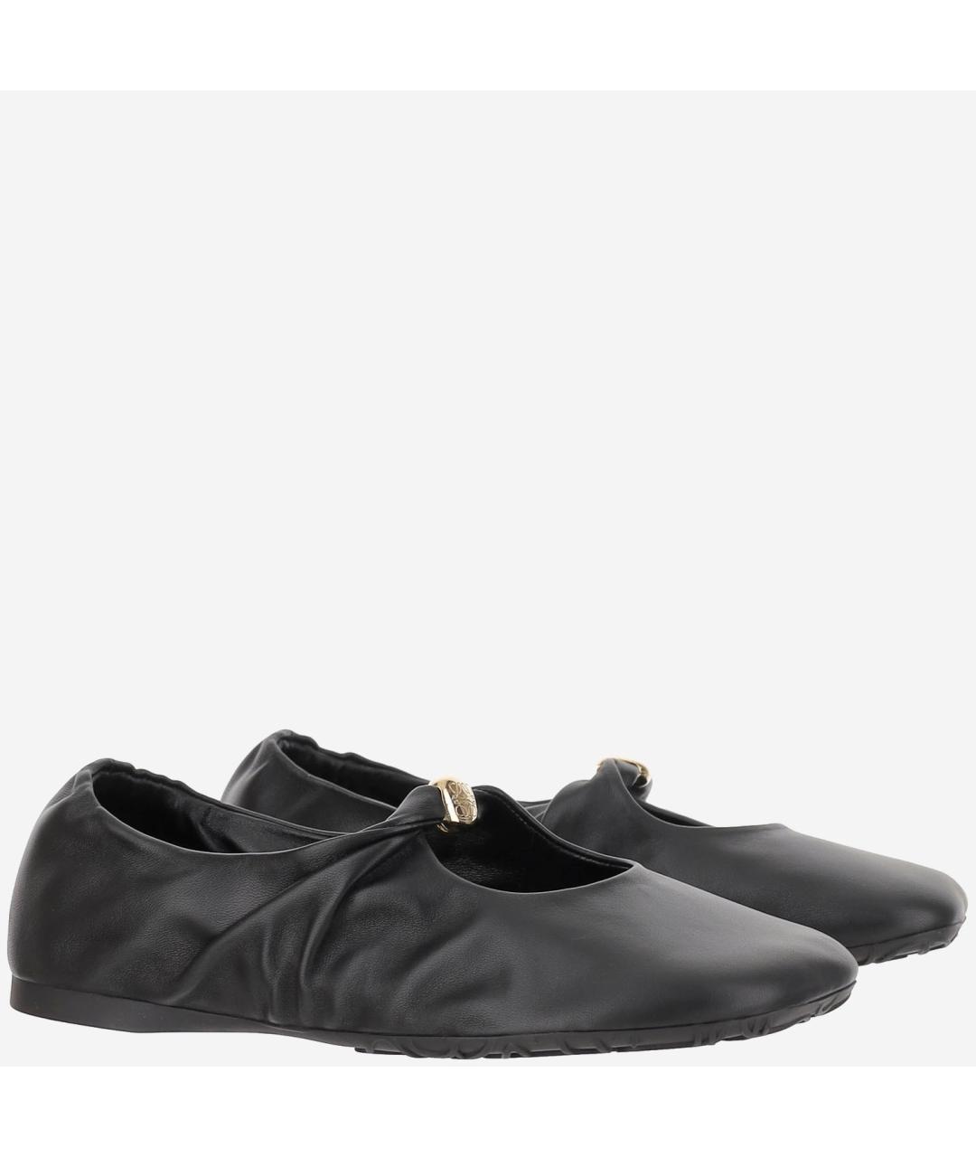LOEWE Черные кожаные балетки, фото 3
