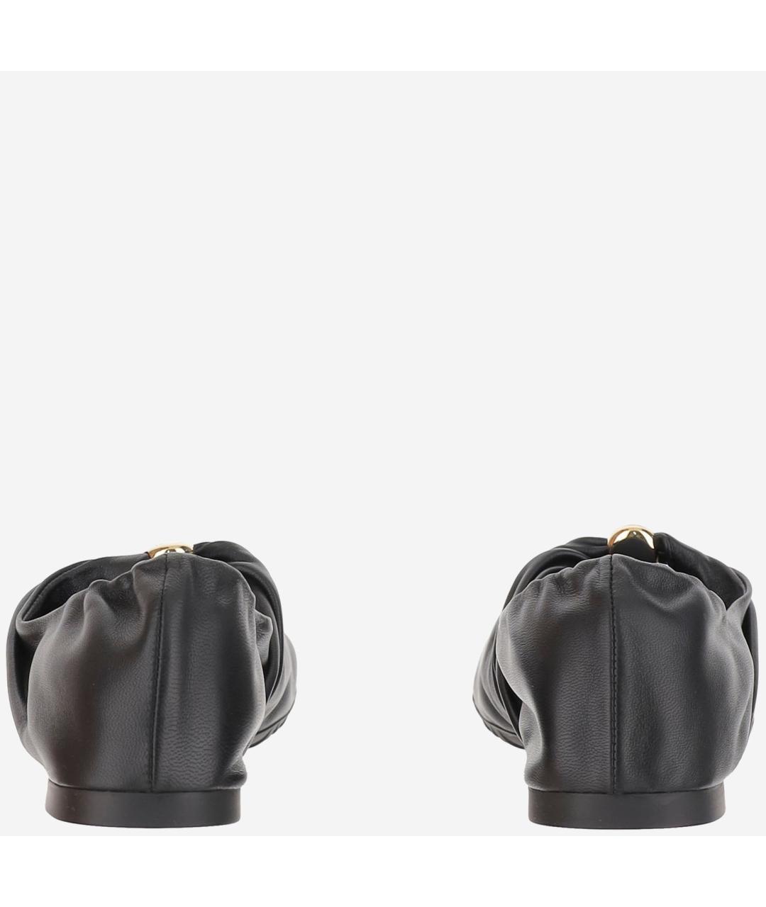 LOEWE Черные кожаные балетки, фото 4
