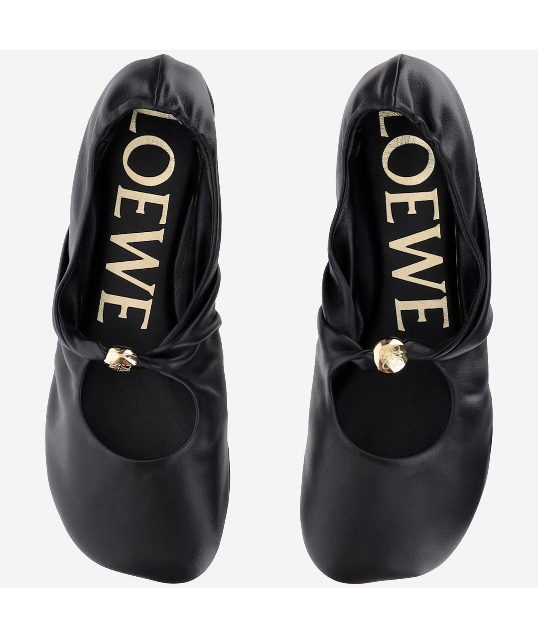 LOEWE Черные кожаные балетки, фото 2