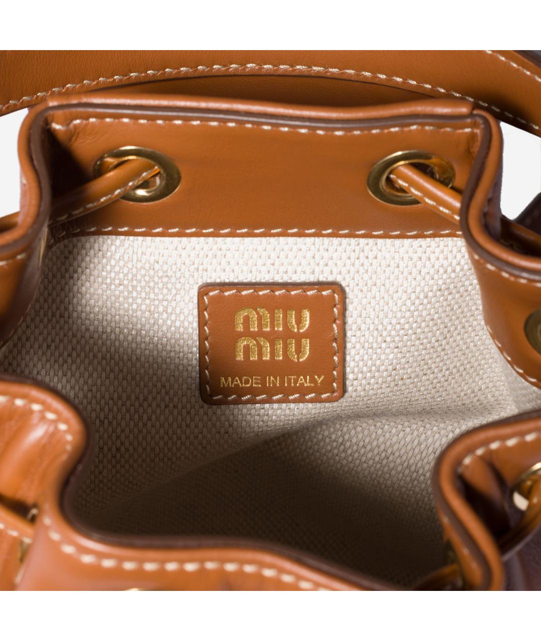 MIU MIU Коричневая кожаная сумка тоут, фото 4