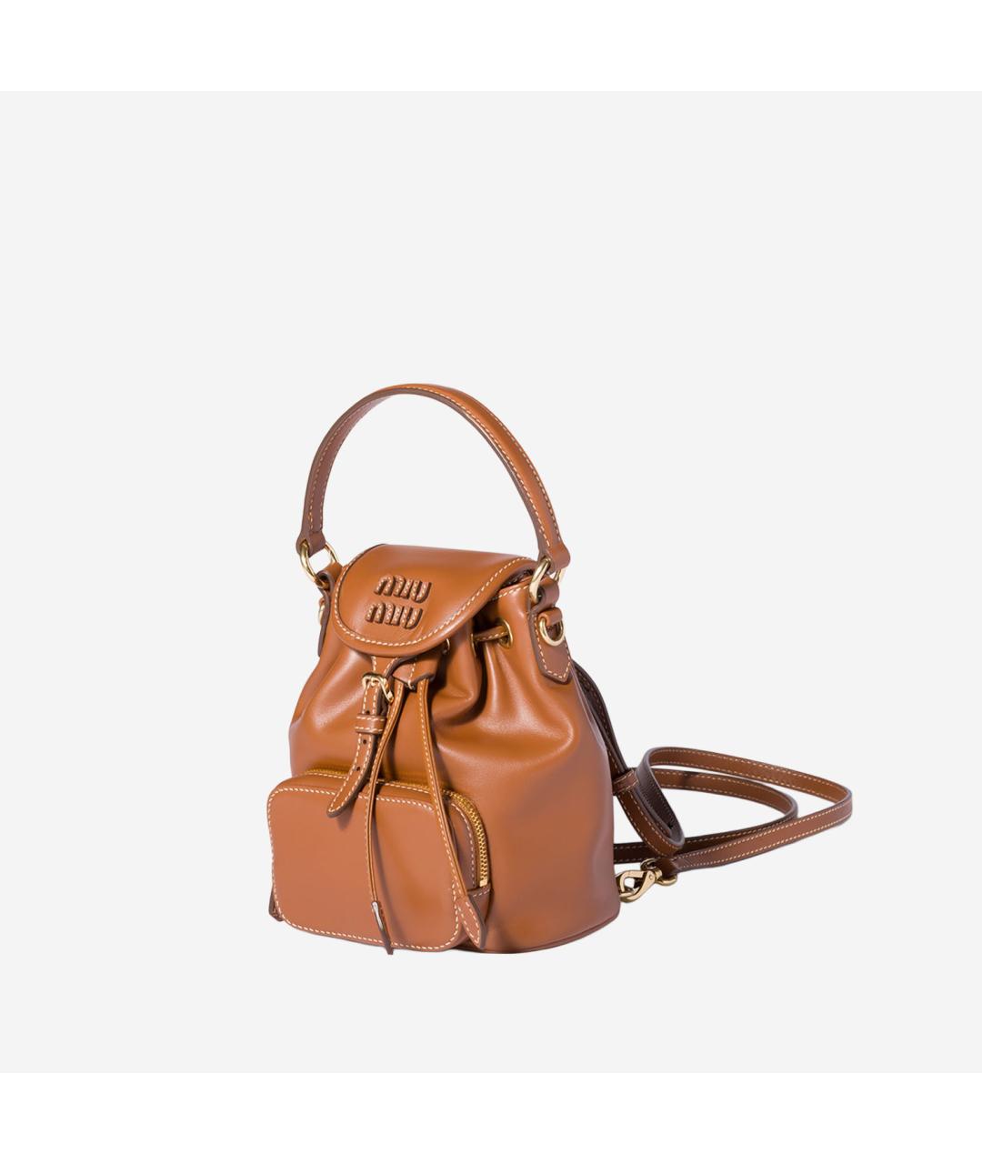 MIU MIU Коричневая кожаная сумка тоут, фото 2