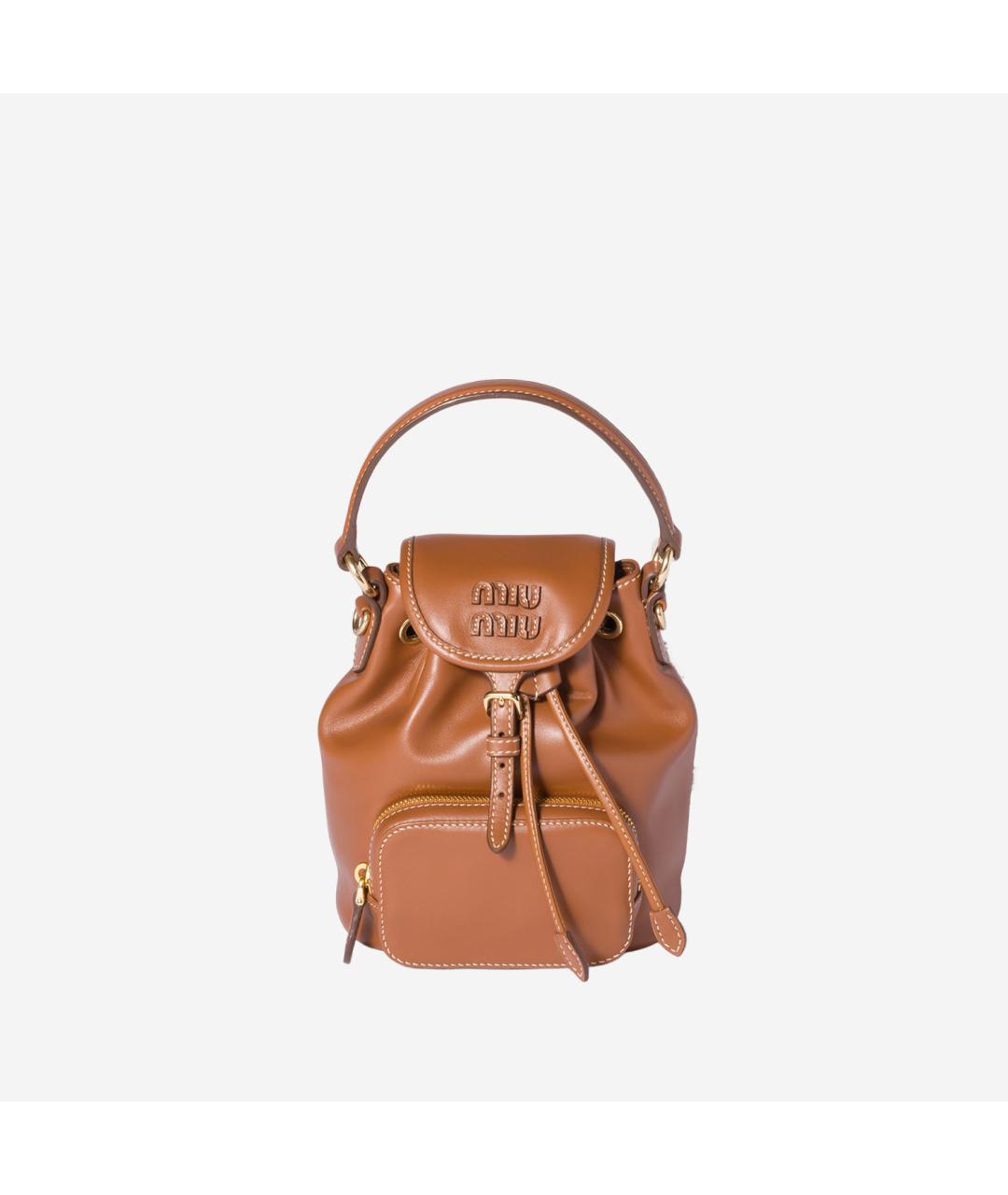 MIU MIU Коричневая кожаная сумка тоут, фото 5