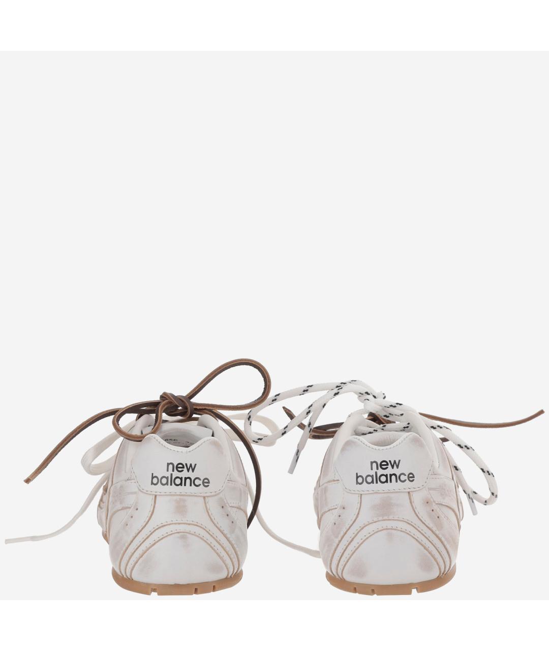 MIU MIU Белые кожаные кроссовки, фото 4