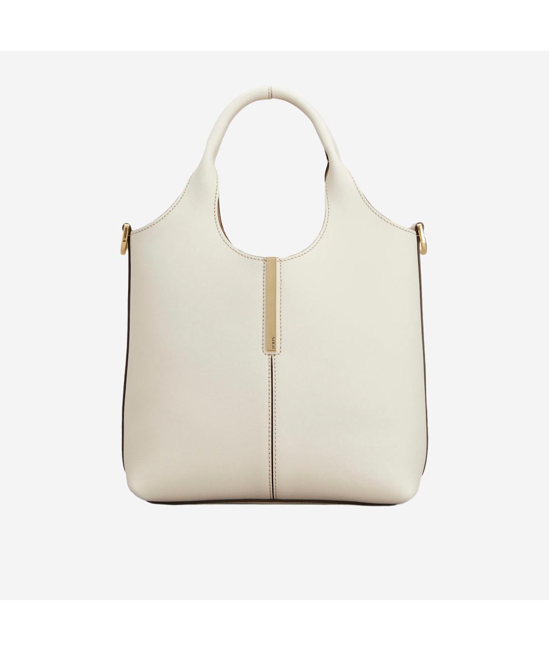 TOD'S Белая кожаная сумка тоут, фото 5