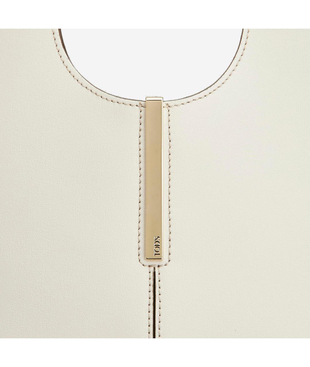 TOD'S Белая кожаная сумка тоут, фото 4