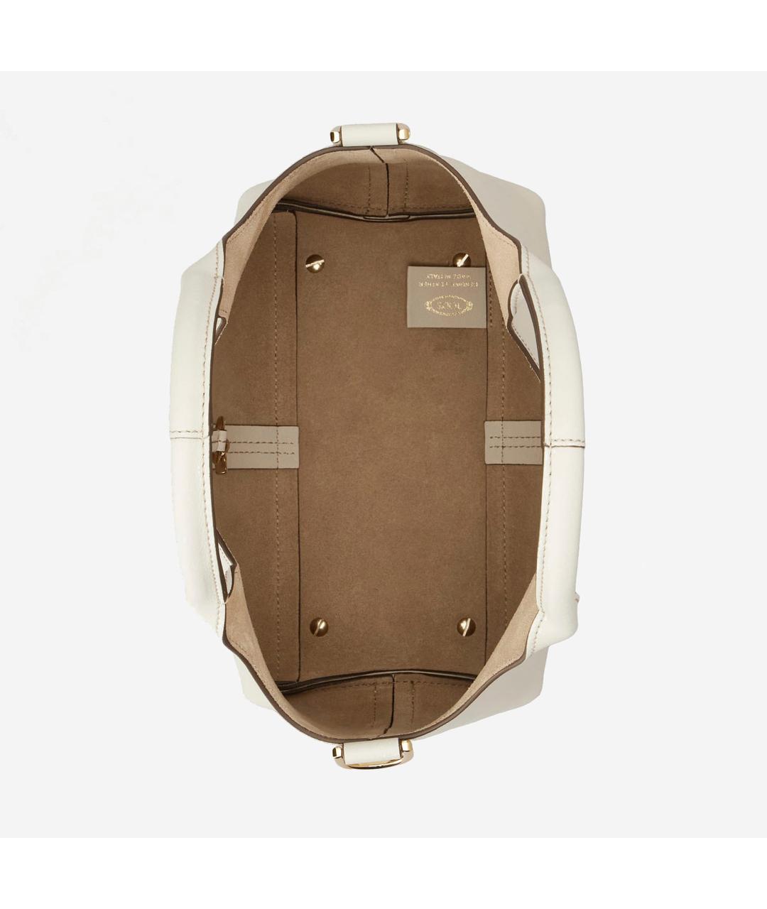 TOD'S Белая кожаная сумка тоут, фото 3