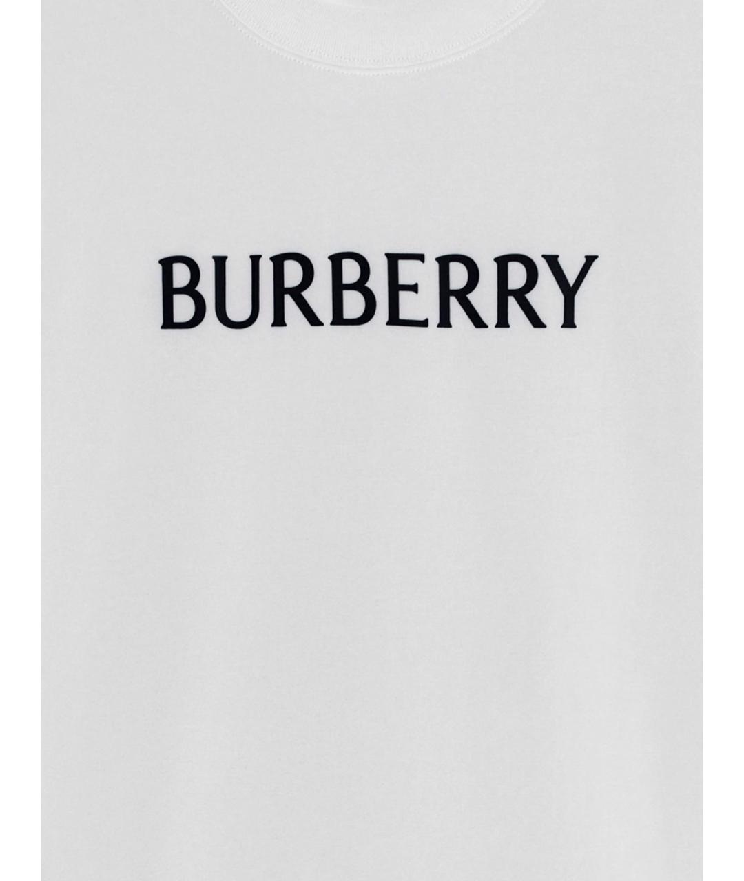 BURBERRY Белая хлопковая футболка, фото 3