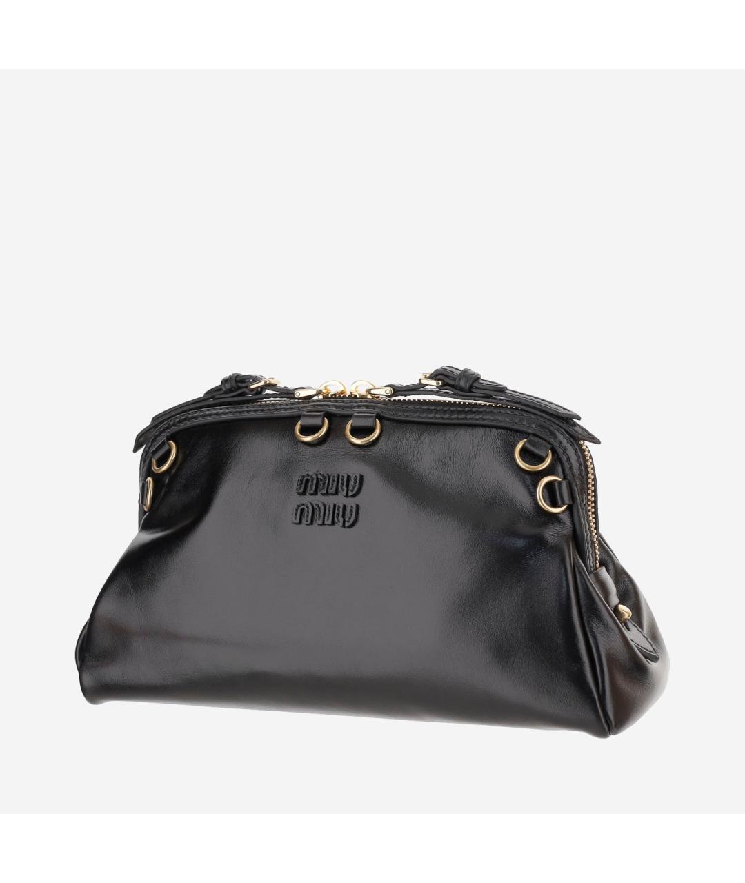 MIU MIU Черная кожаная сумка через плечо, фото 2