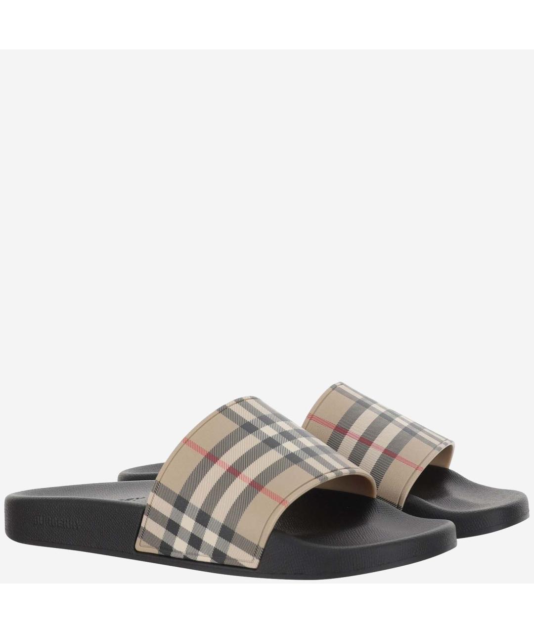 BURBERRY Мульти резиновые шлепанцы, фото 3