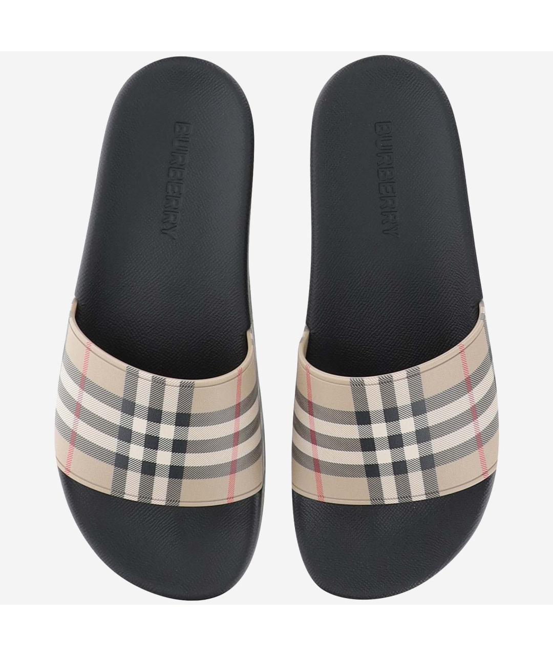 BURBERRY Мульти резиновые шлепанцы, фото 2