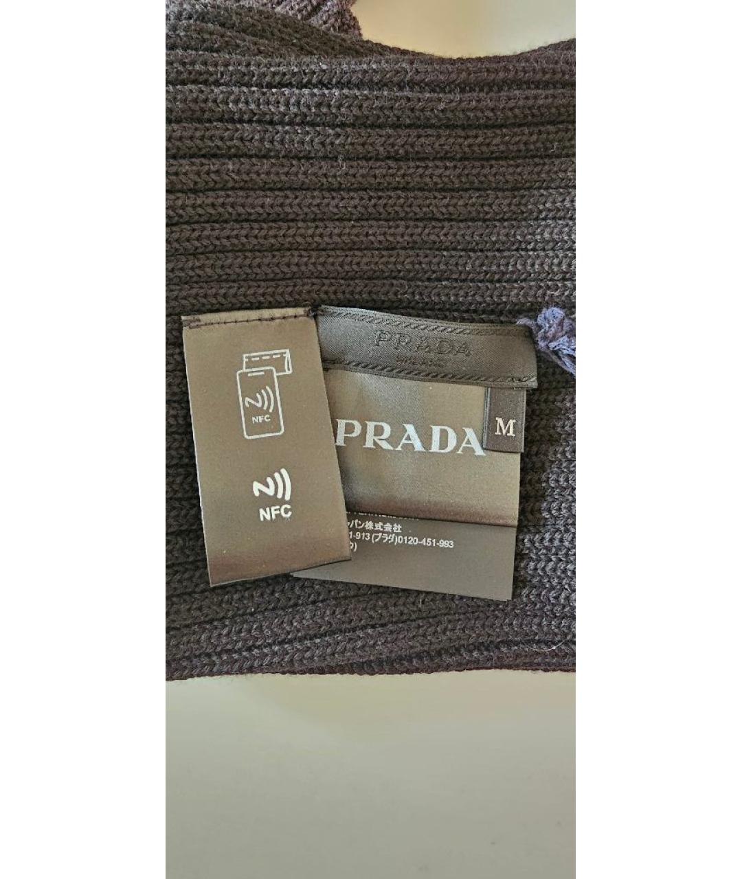 PRADA Черная шерстяная шапка, фото 4