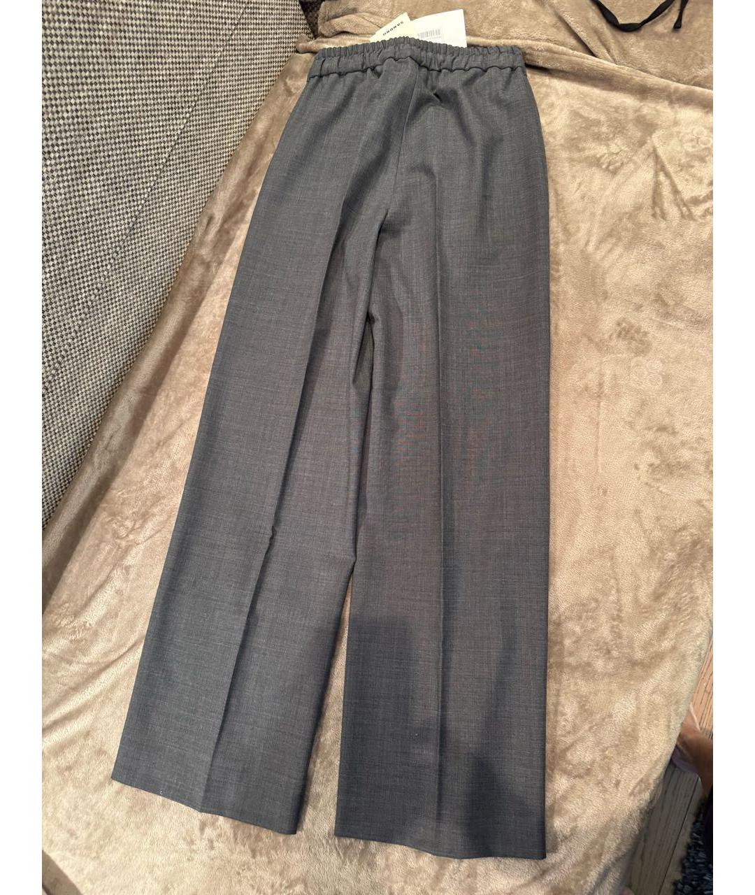 SANDRO Антрацитовые шерстяные брюки широкие, фото 2