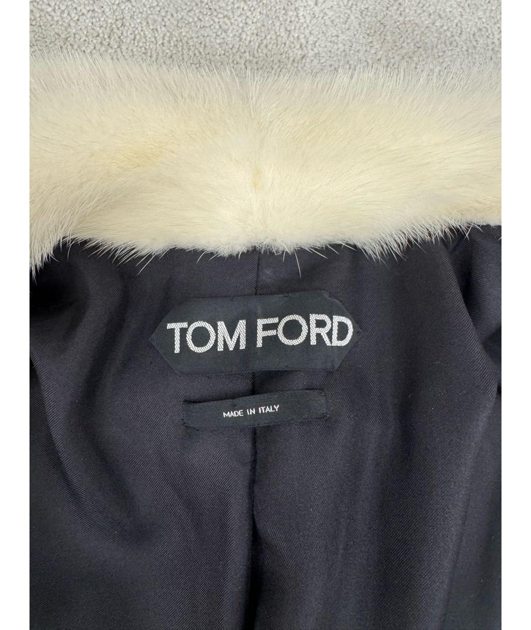 TOM FORD Белая меховая шуба, фото 3